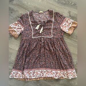 Iris Maxi floral bohemian hippie style dress size 14